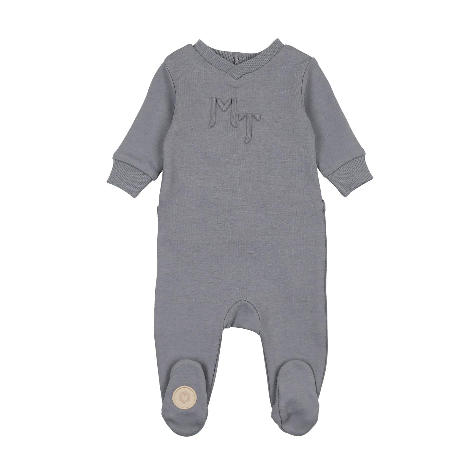 Mon Tresor Slate Blue Posh Print Footie