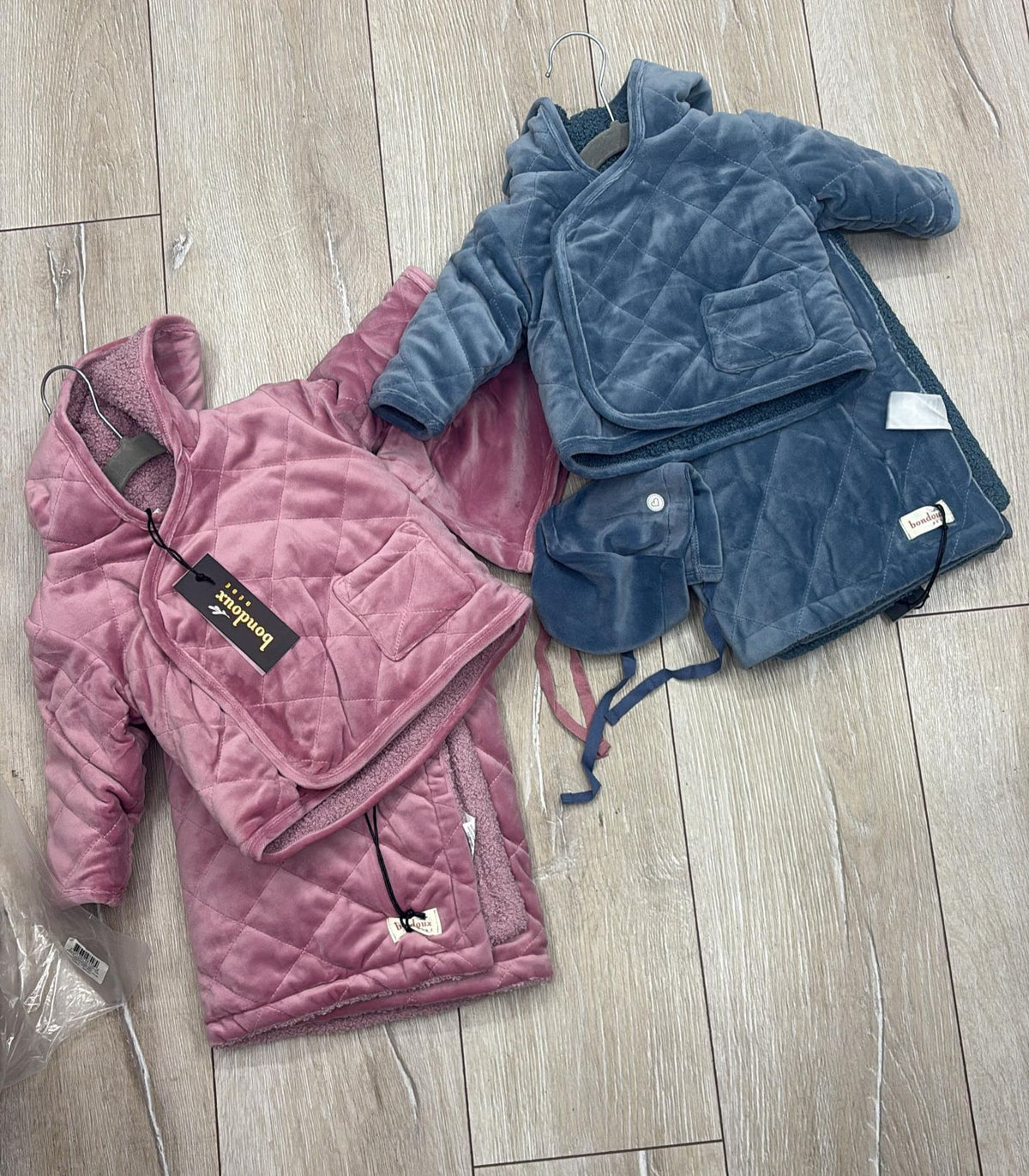 Boundoux Bebe  Quilted Jacket W/Bonnet & Blanket