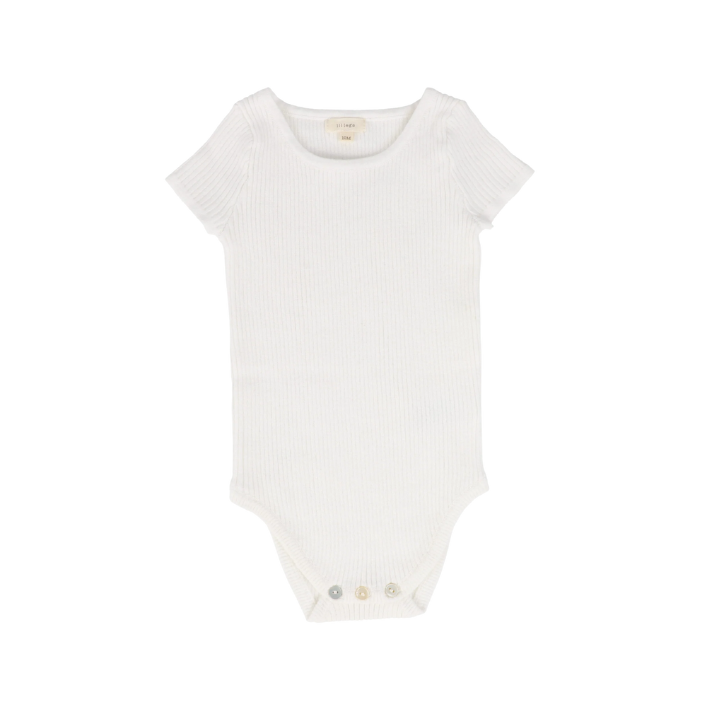 Lil Legs Ribbed Knit Short Sleeve Onesie
