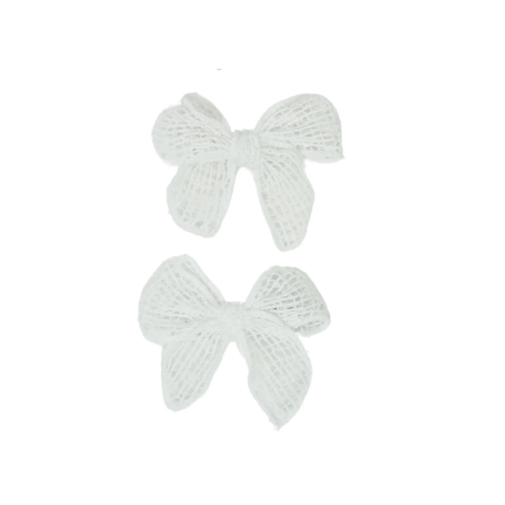 Bandaeu Bows Netting Crochet Bow Clip Set