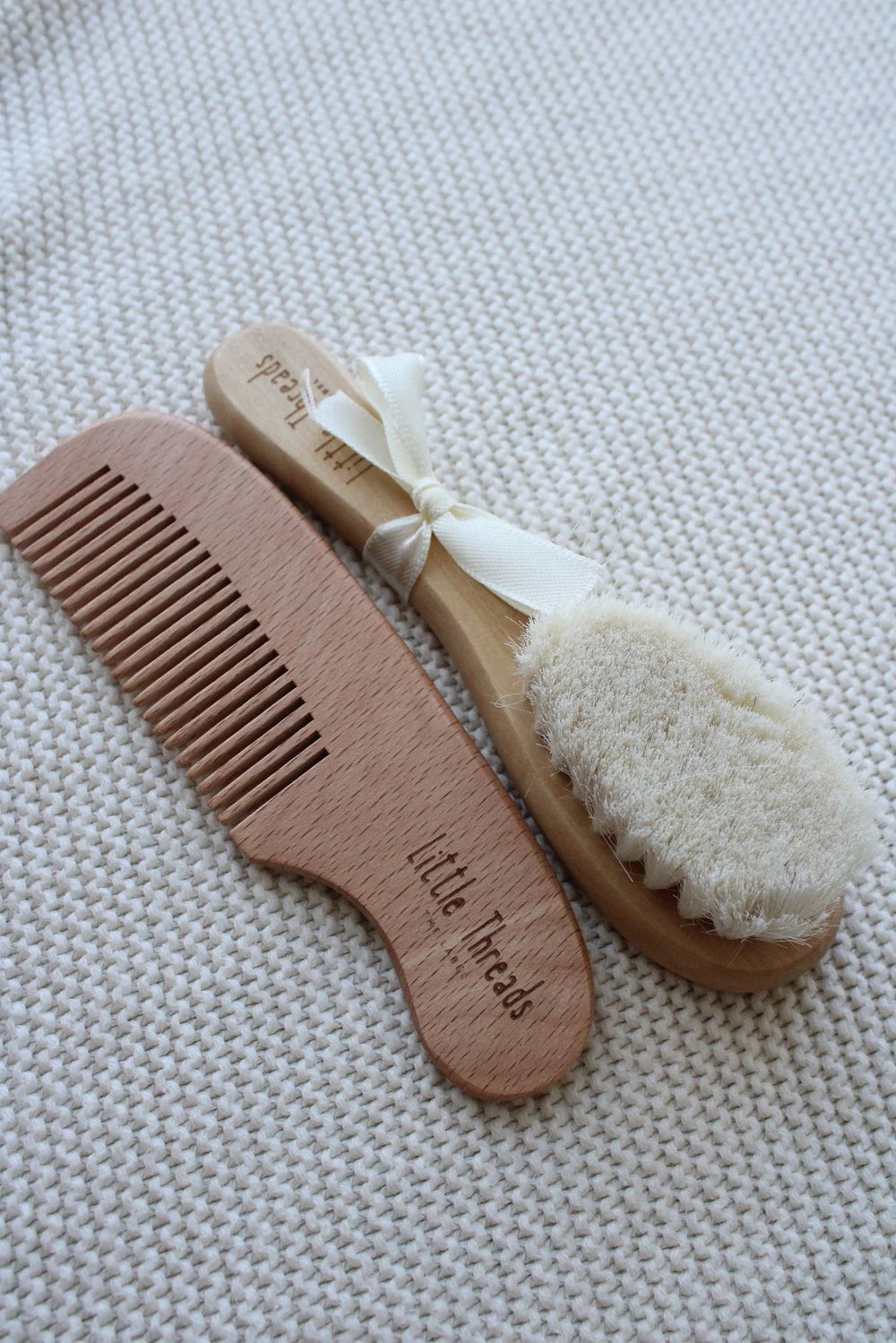 Pre-Order Little Threads Wooden Baby Brush & Comb Set