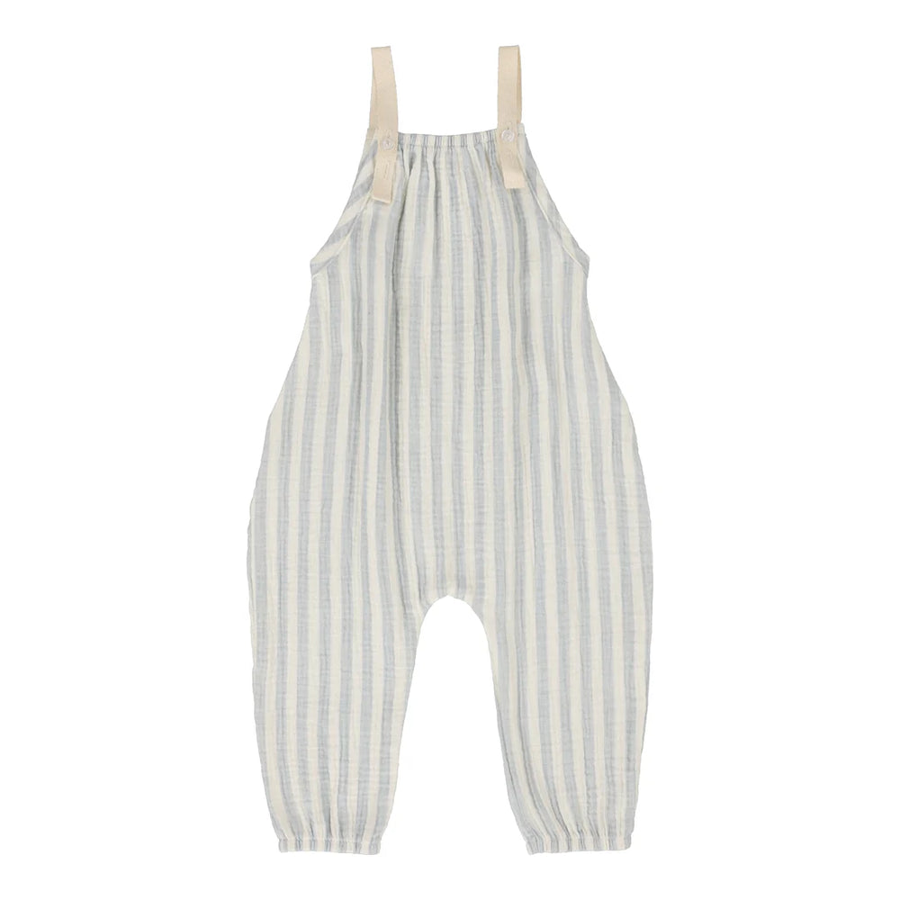 Lil Legs Blue Stripe Long Bubble Romper