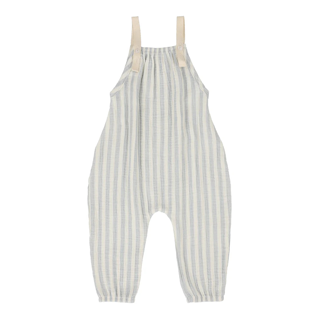 Lil Legs Blue Stripe Long Bubble Romper