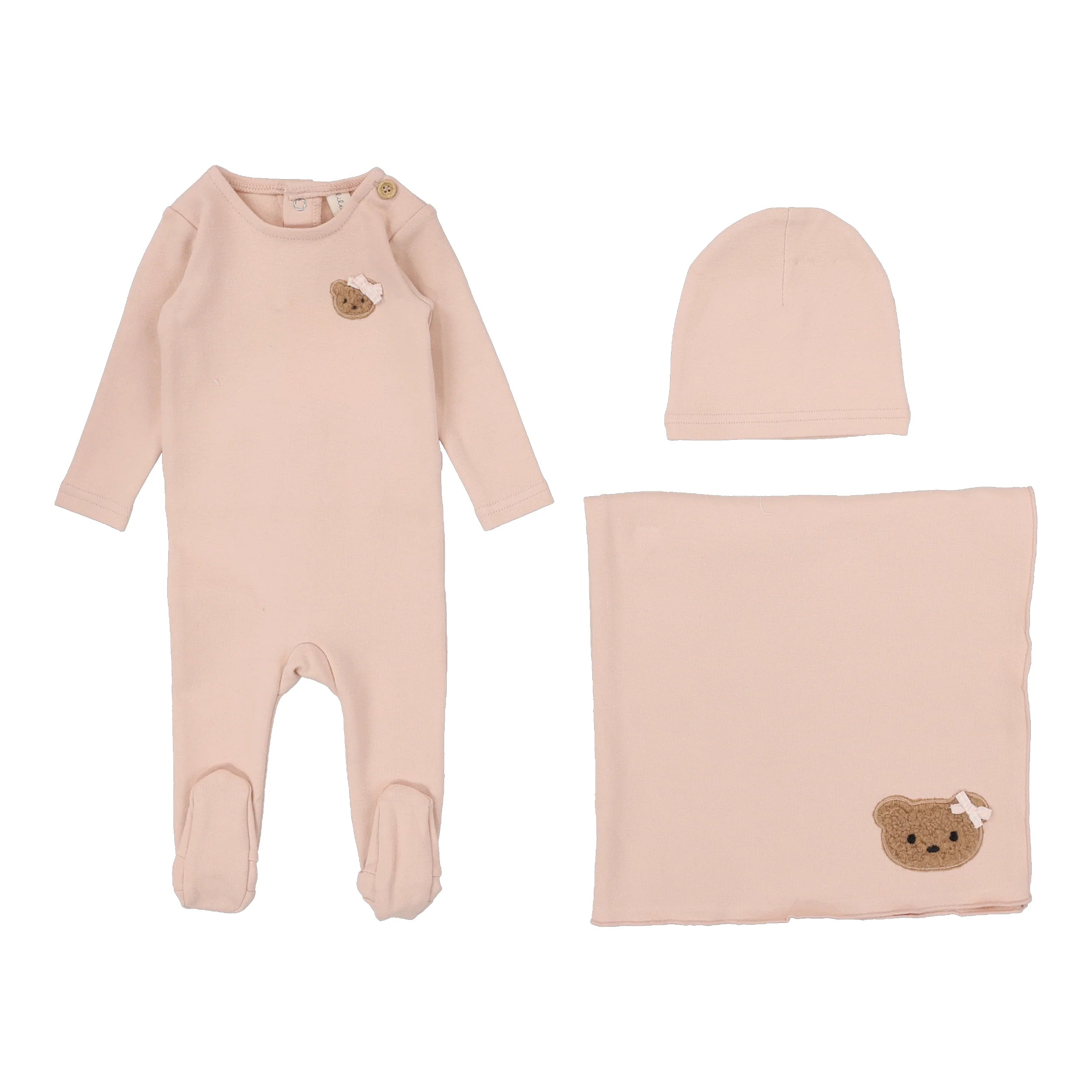 Pre-Order Lilette Bear Applique Layette Set