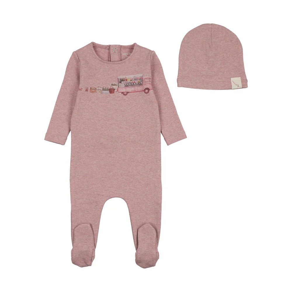Bee & Dee Flower Truck Footie & Beanie