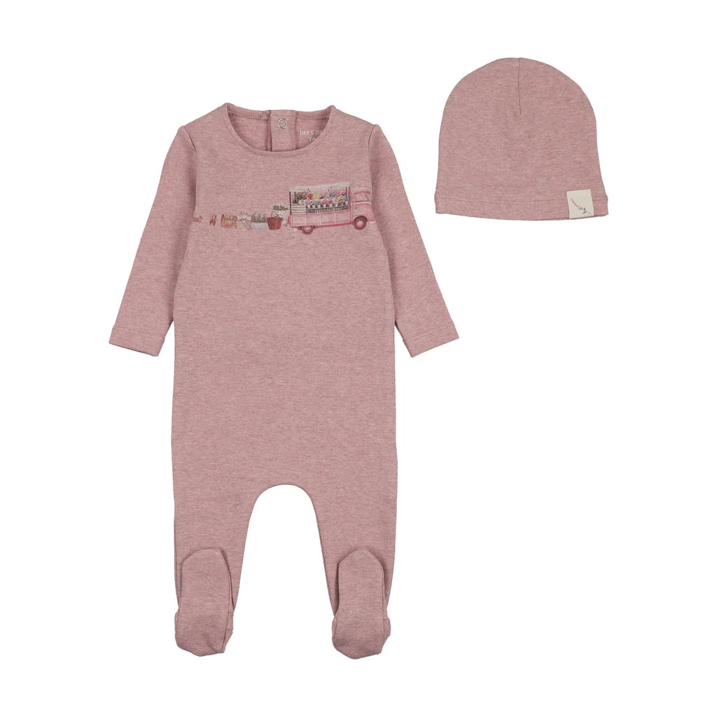 Bee & Dee Flower Truck Footie & Beanie