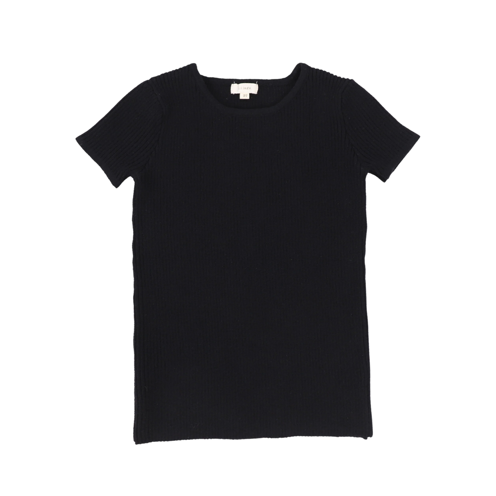 Lil Legs Ribbed Knit Short Sleeve Tshirt