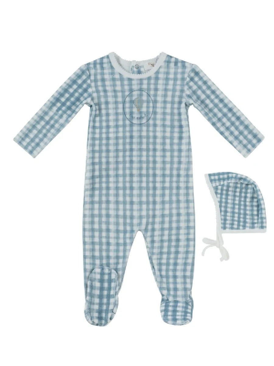 Pre-Order Ciel Enfant Gingham Footie/Bonnet Set