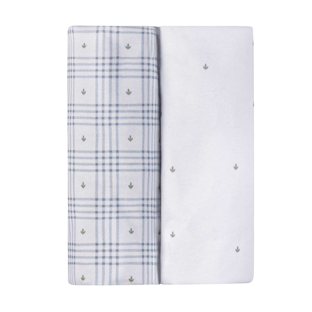 Ely's & Co- Waterproof Crib Sheets Floral Plaid Collection