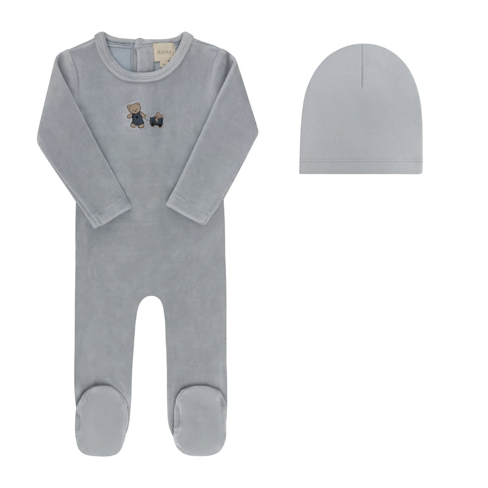 Ely's & Co Embroidered Bear Footie/Beanie