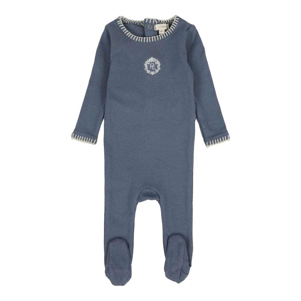 Lil Legs Blue Emblem Footie