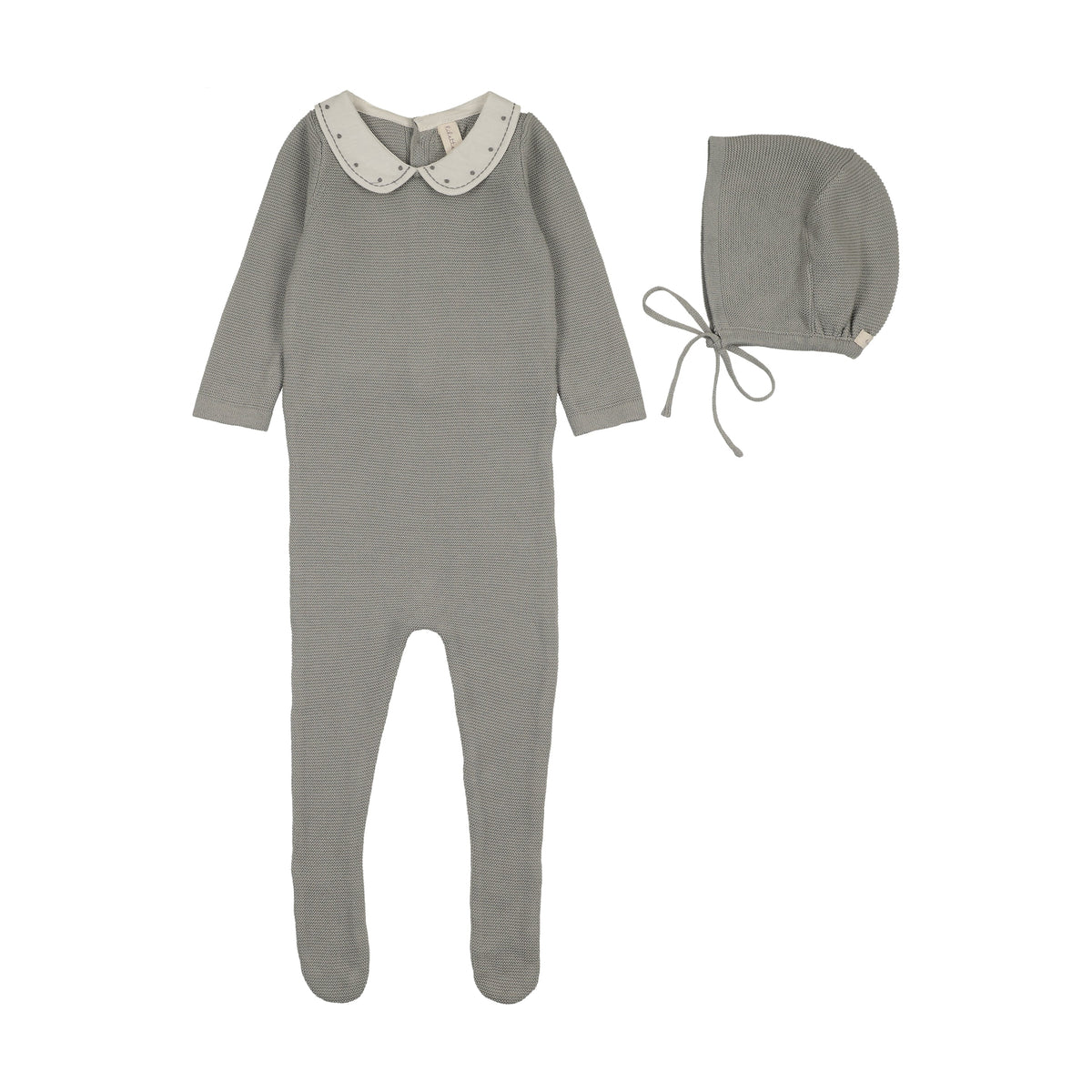 Lilette Embroidered Collar Footie/Bonnet