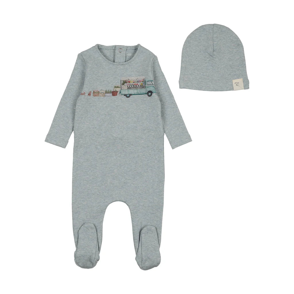 Bee & Dee Flower Truck Footie & Beanie
