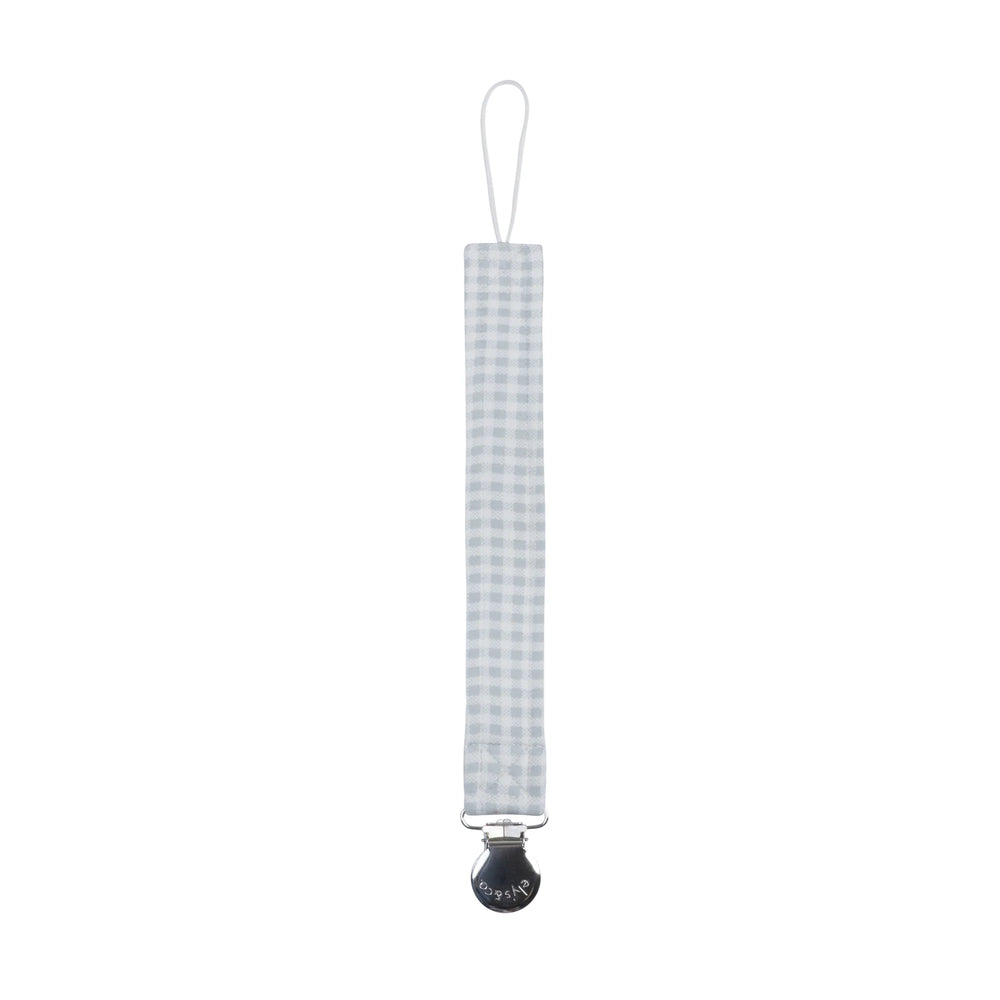 Ely's & Co Gingham Teddy Paci Clip