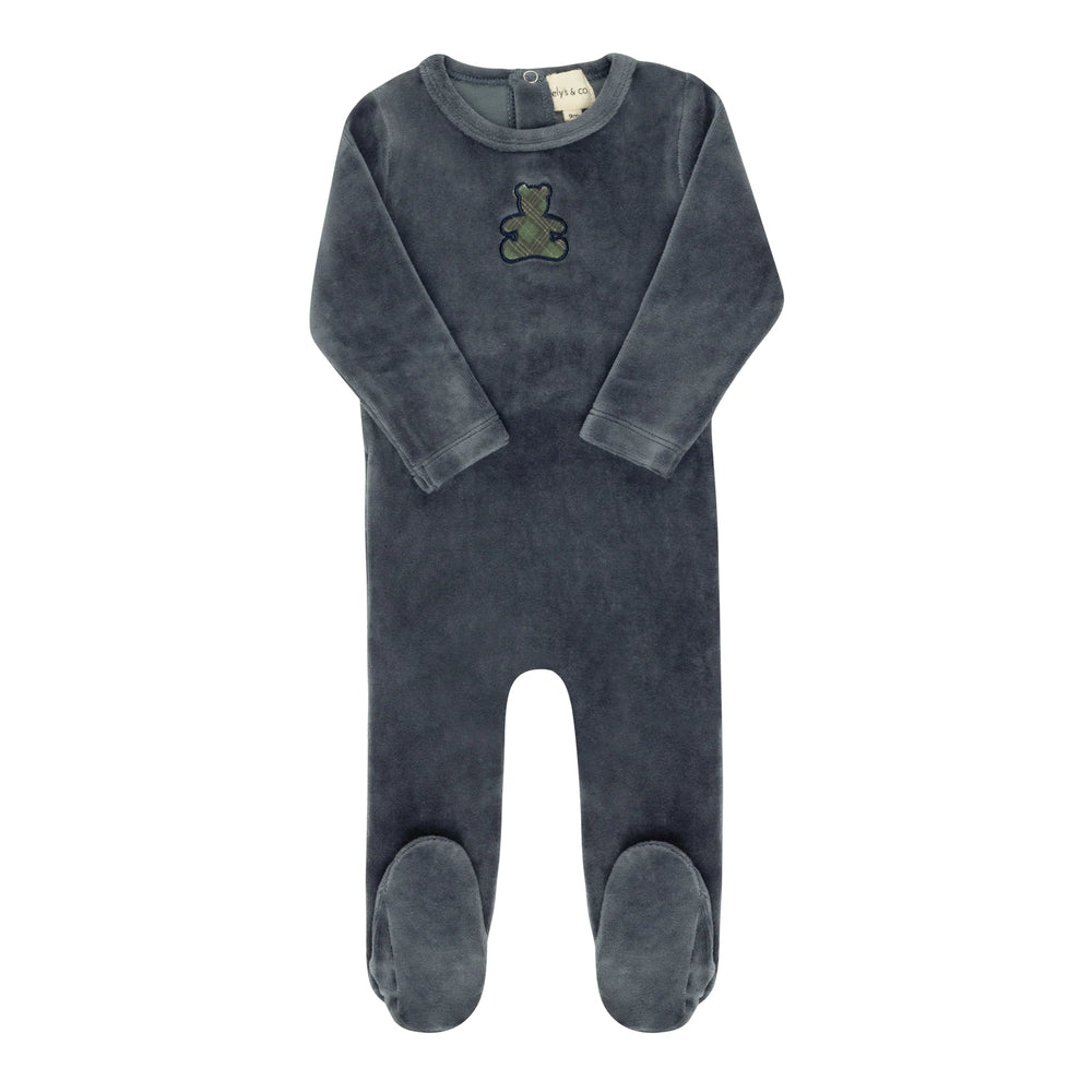 Pre-Order Ely's & Co Plaid Velour Bear Footie