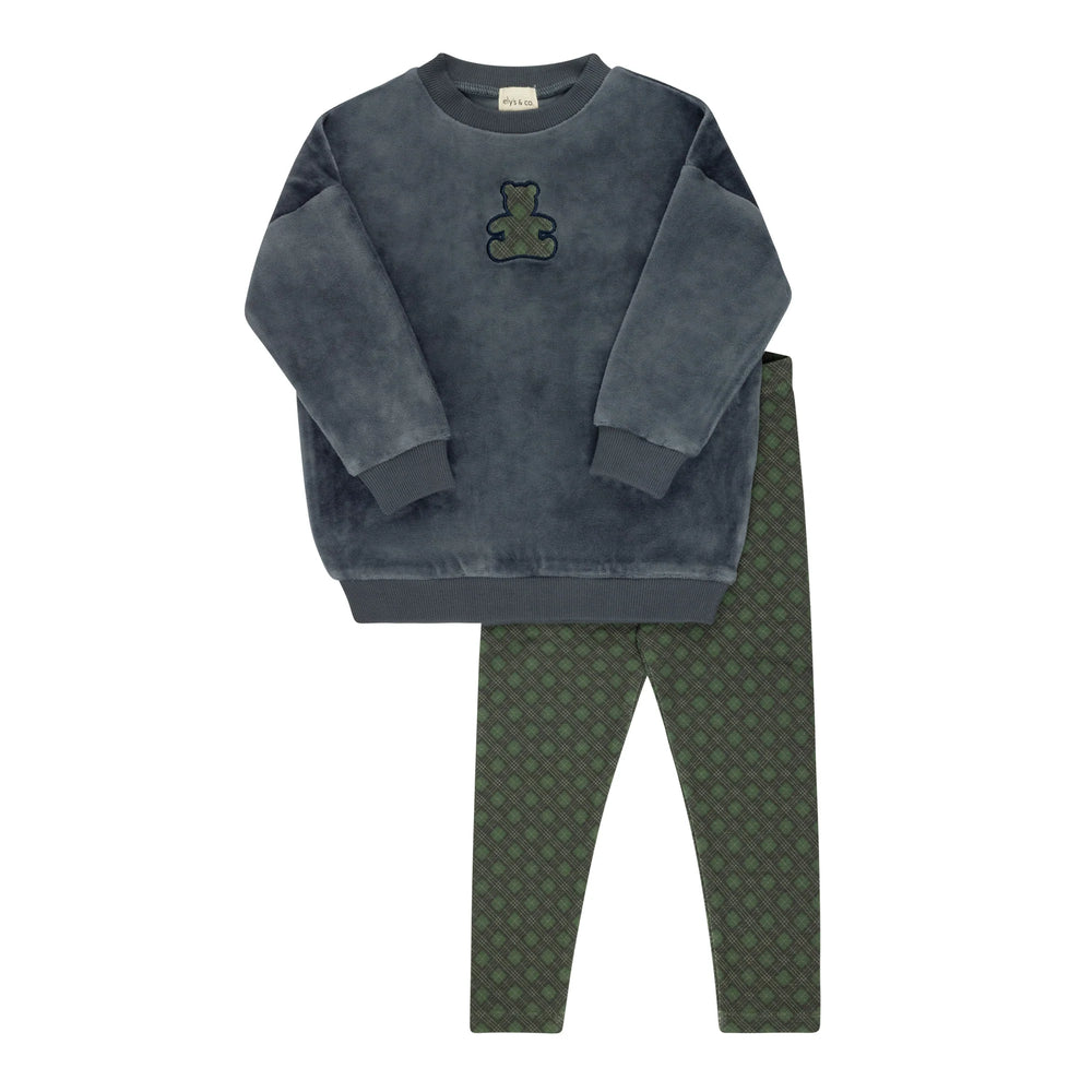 Pre-Order Ely's & Co Velour Bear Sweatshirt Set