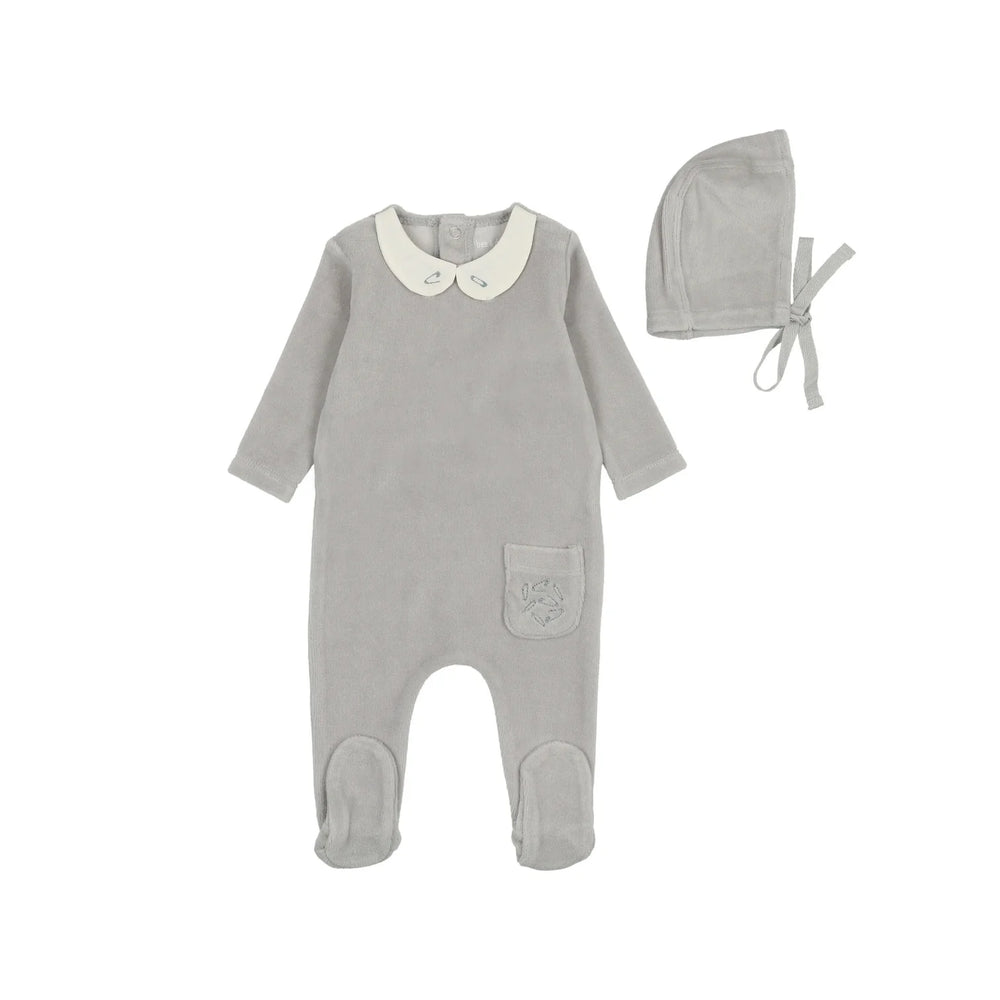 Bee & Dee Waffle Wrap Layette Set - Sky Gray Bee & Dee Waffle Wrap Layette Set - Sky Gray