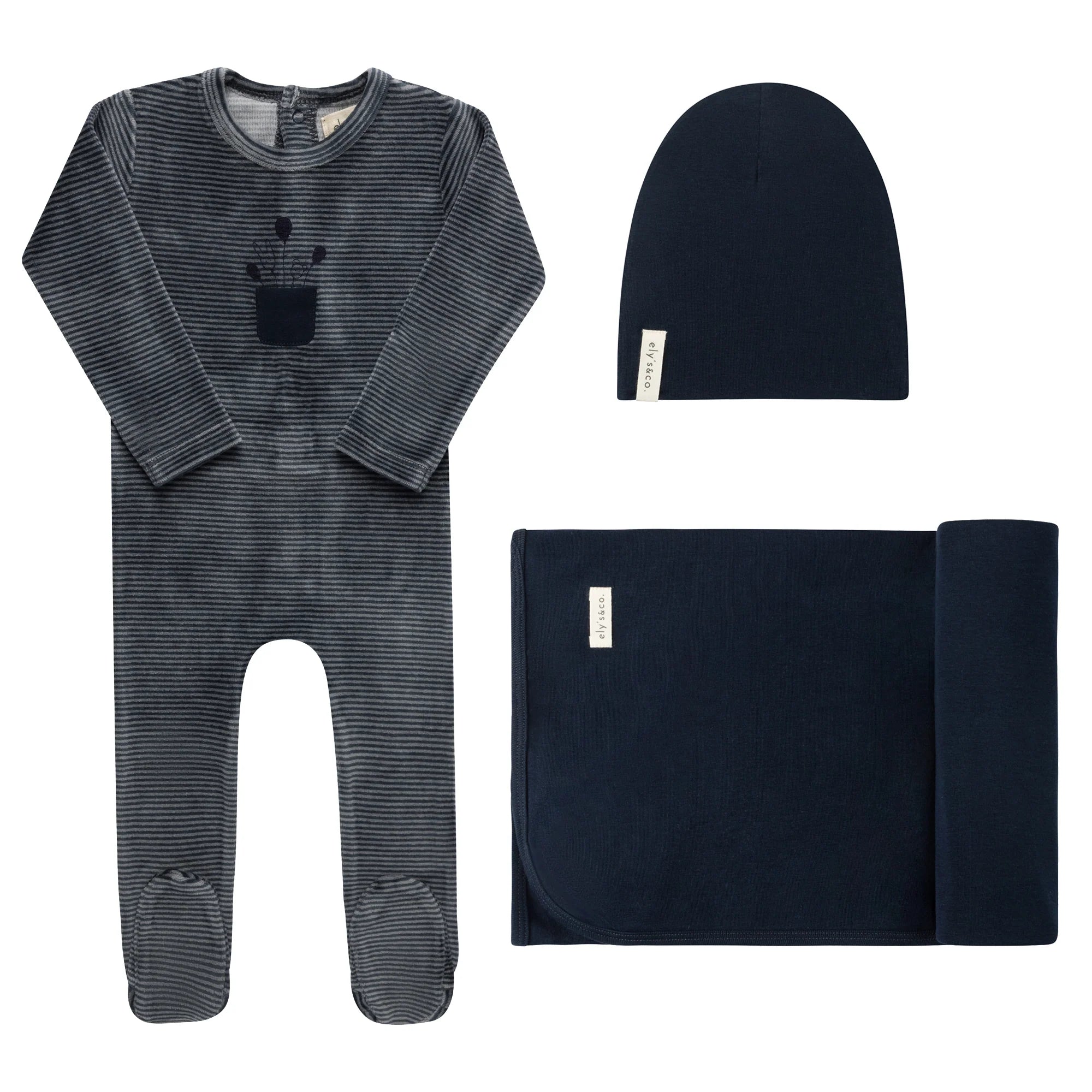 Ely's & Co Stripe Collection Layette Set