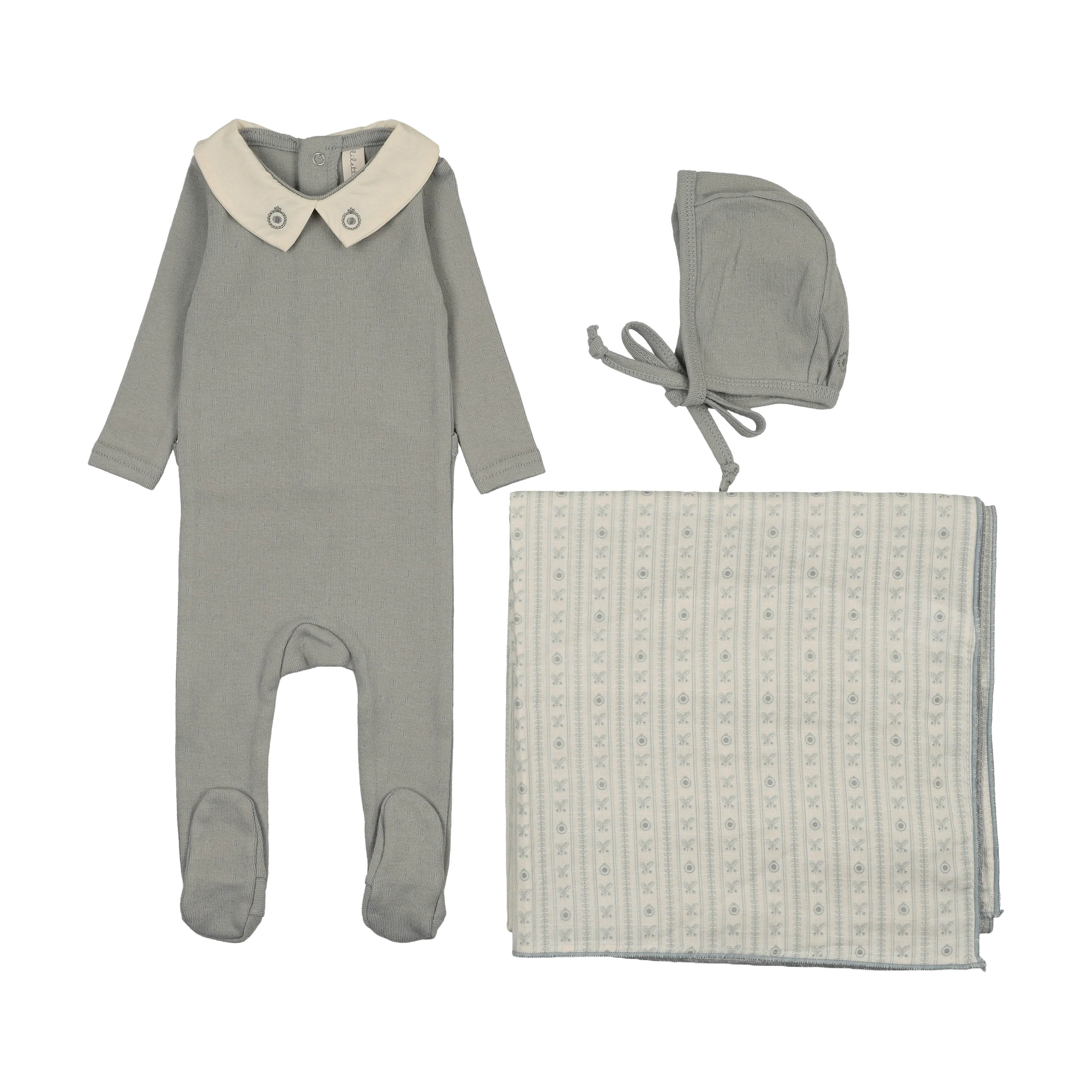 Lilette Sweetheart Collar Layette Set