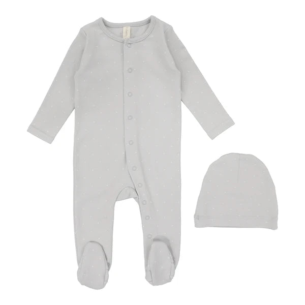 Lil Legs Blue Tiny Star Footie & Beanie
