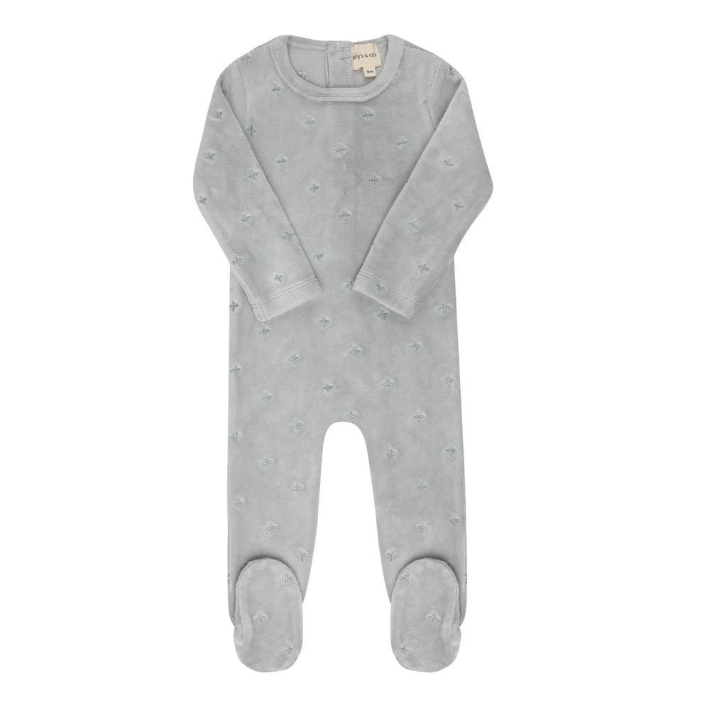 Ely's & Co Velour Floral Footie