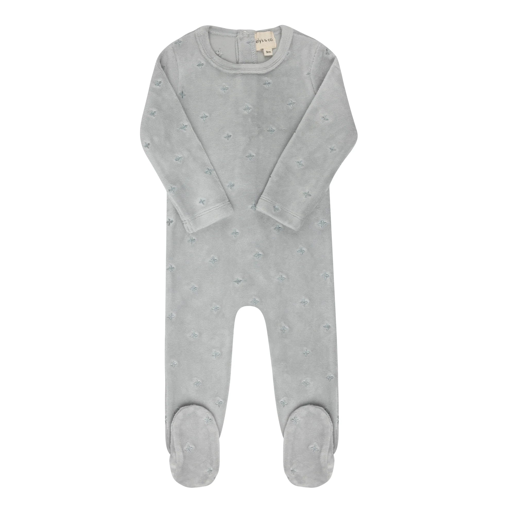 Ely's & Co Velour Floral Footie