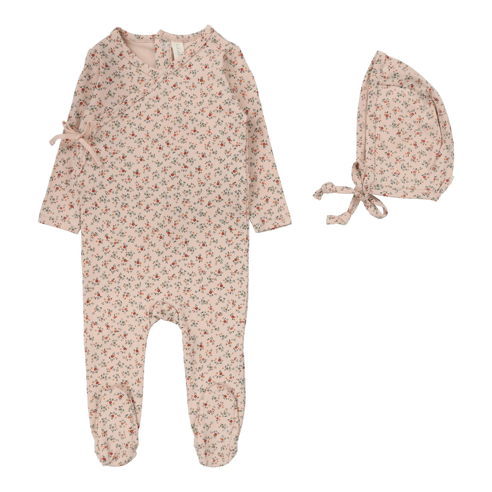 Lilette Rose Bouquet Floral Footie & Bonnet