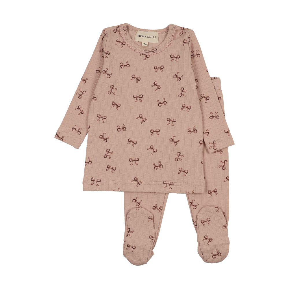 Mema Knits Two Piece Bow Set