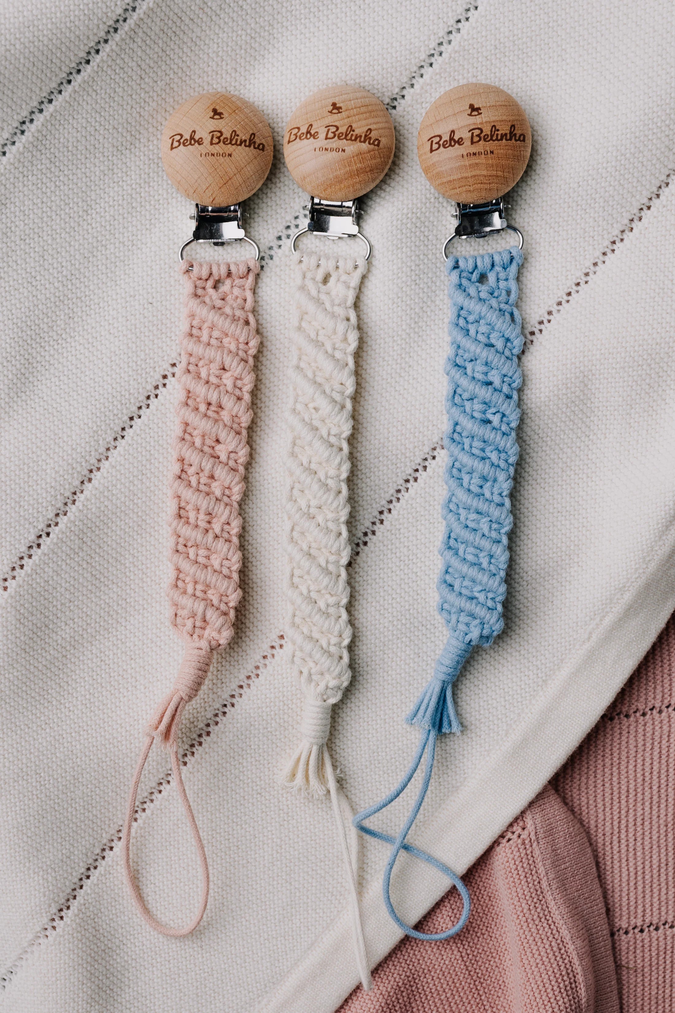 Bebe Belinha Pacifier Clip- Braided