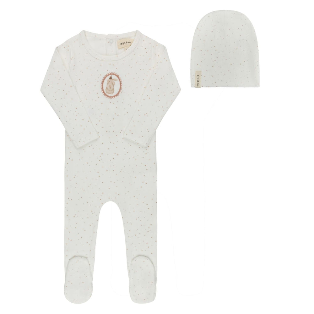 Ely's & Co Cotton Bunny Footie & Beanie