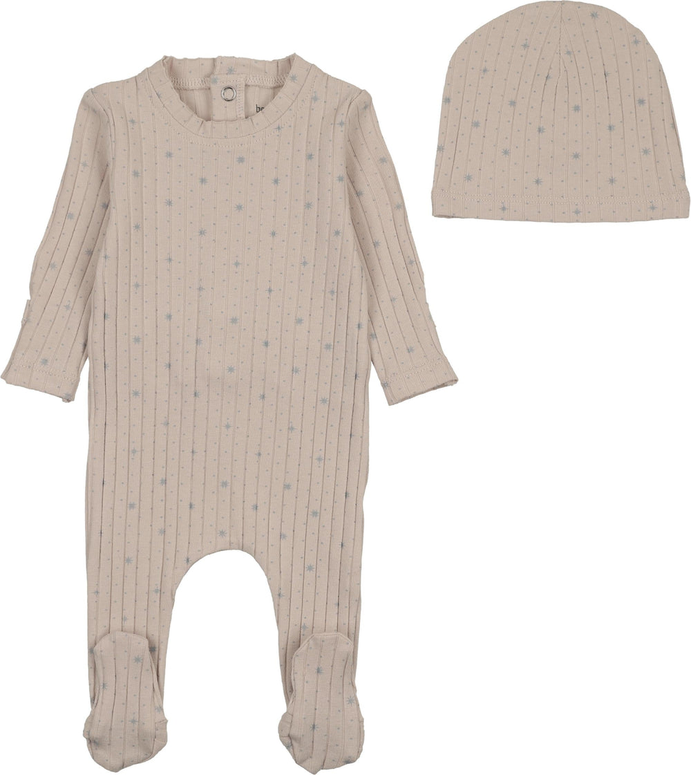 Bee & Dee Stars and Dots Foldover Cuff Footie & Beanie