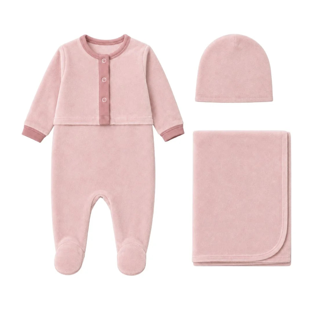 Pre-Order Bonjoy Cozy Cardigan Layette Set-Pink