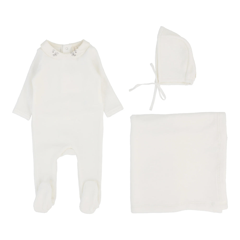 Lilette Velour Collar Layette Set