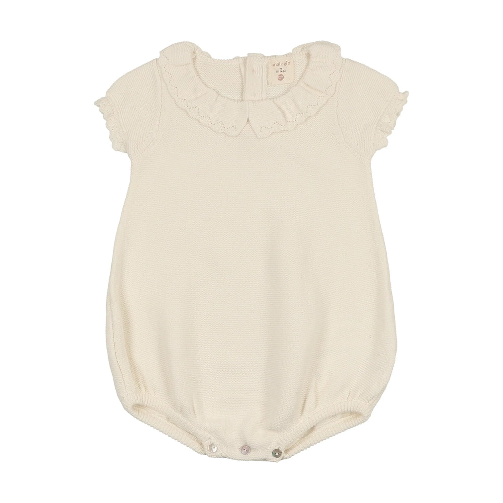 Lilette Cream Ruffle Collar Romper