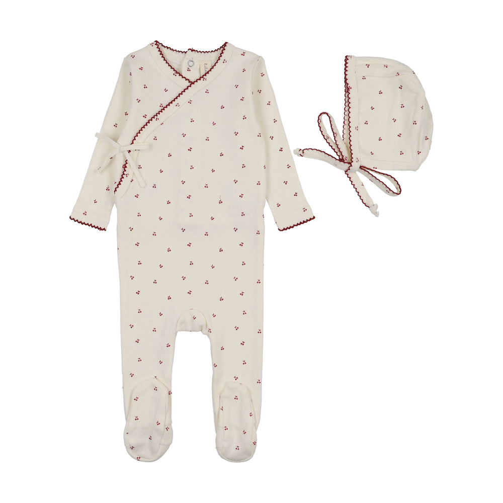 Pre-Order Lilette Cherry Scallop Footie Set
