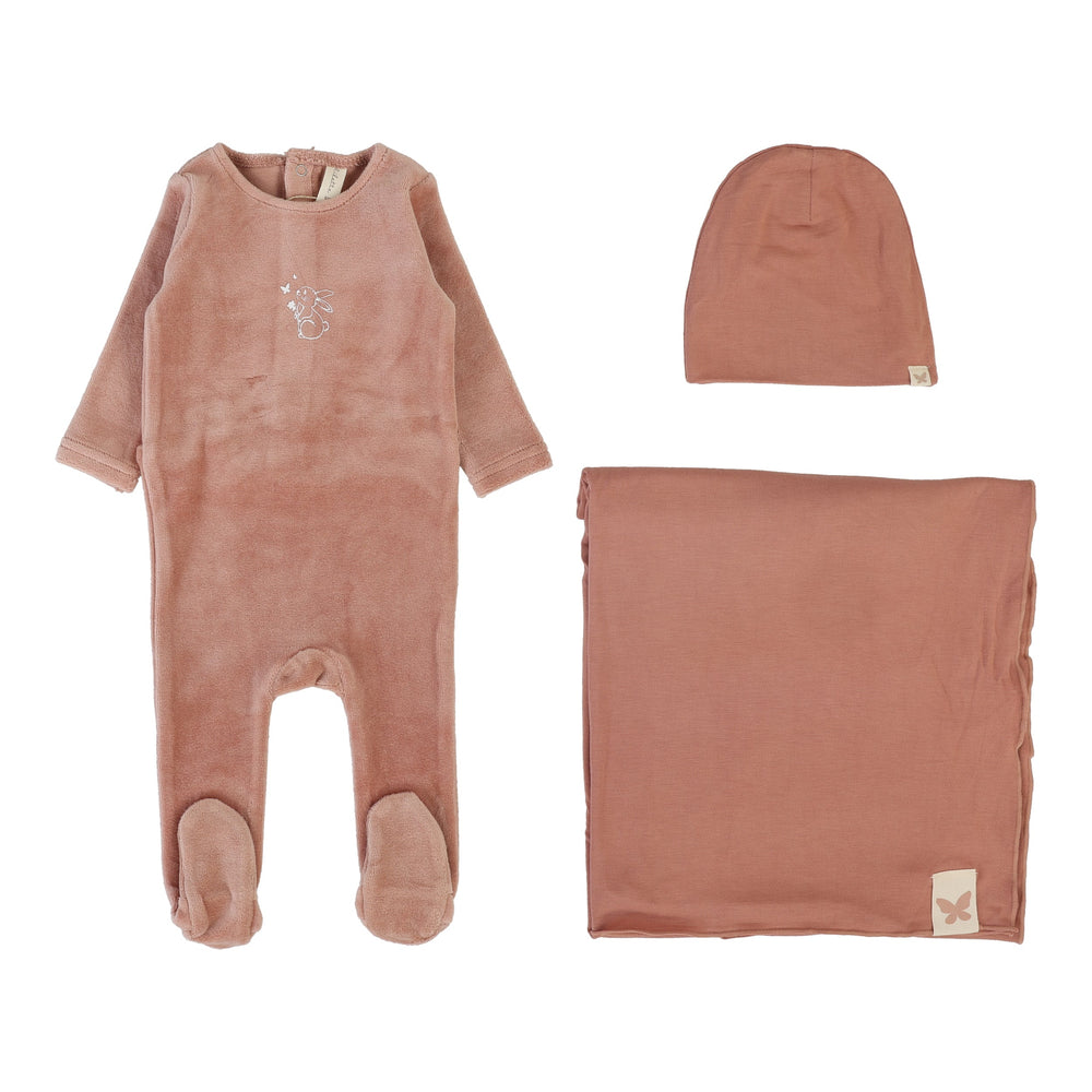 Pre-Order Lilette Velour Forest Graphic Layette Set