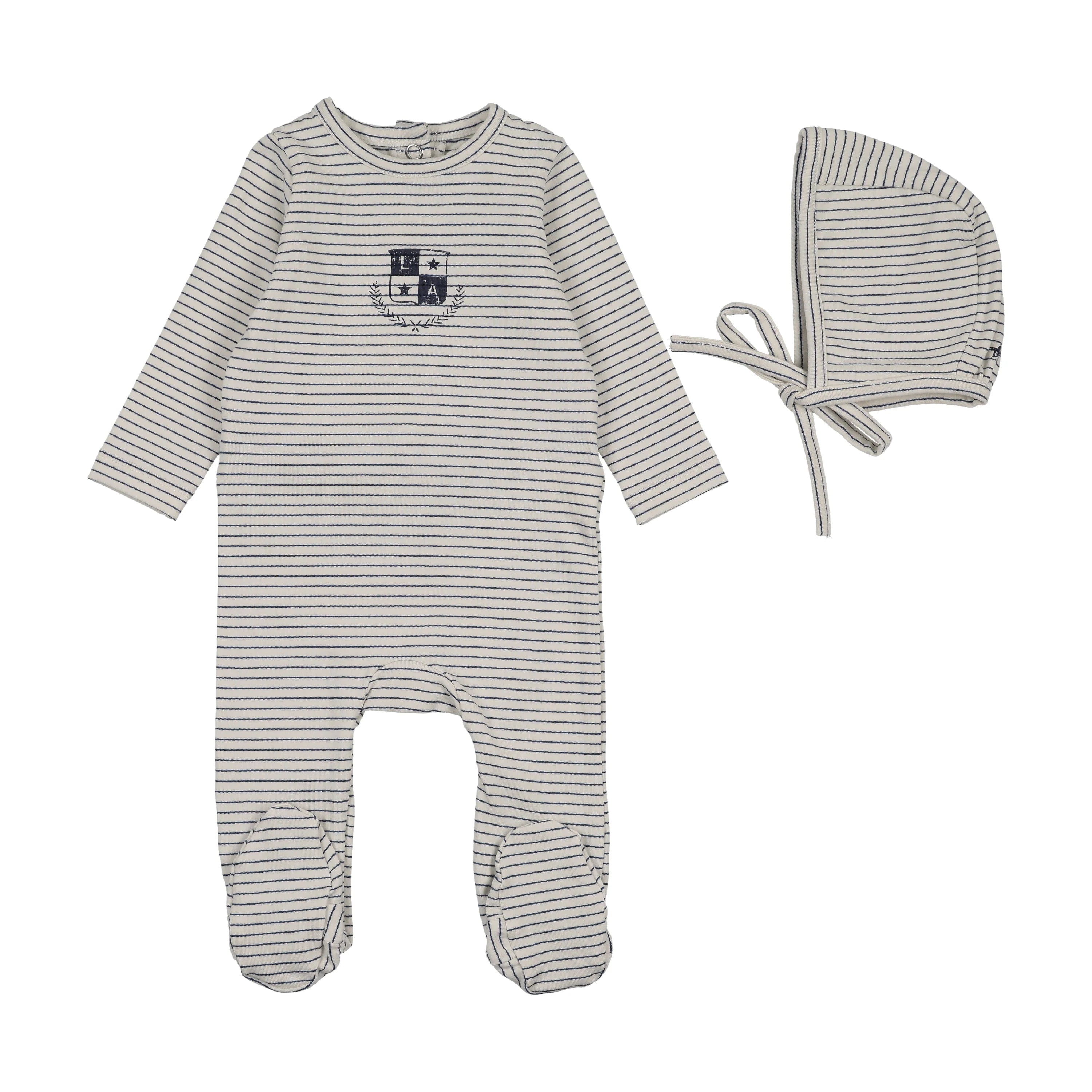 Lil Legs Denim City Boy Footie & Bonnet