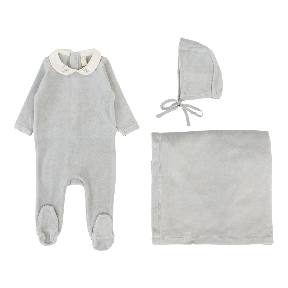 Lilette Velour Collar Layette Set