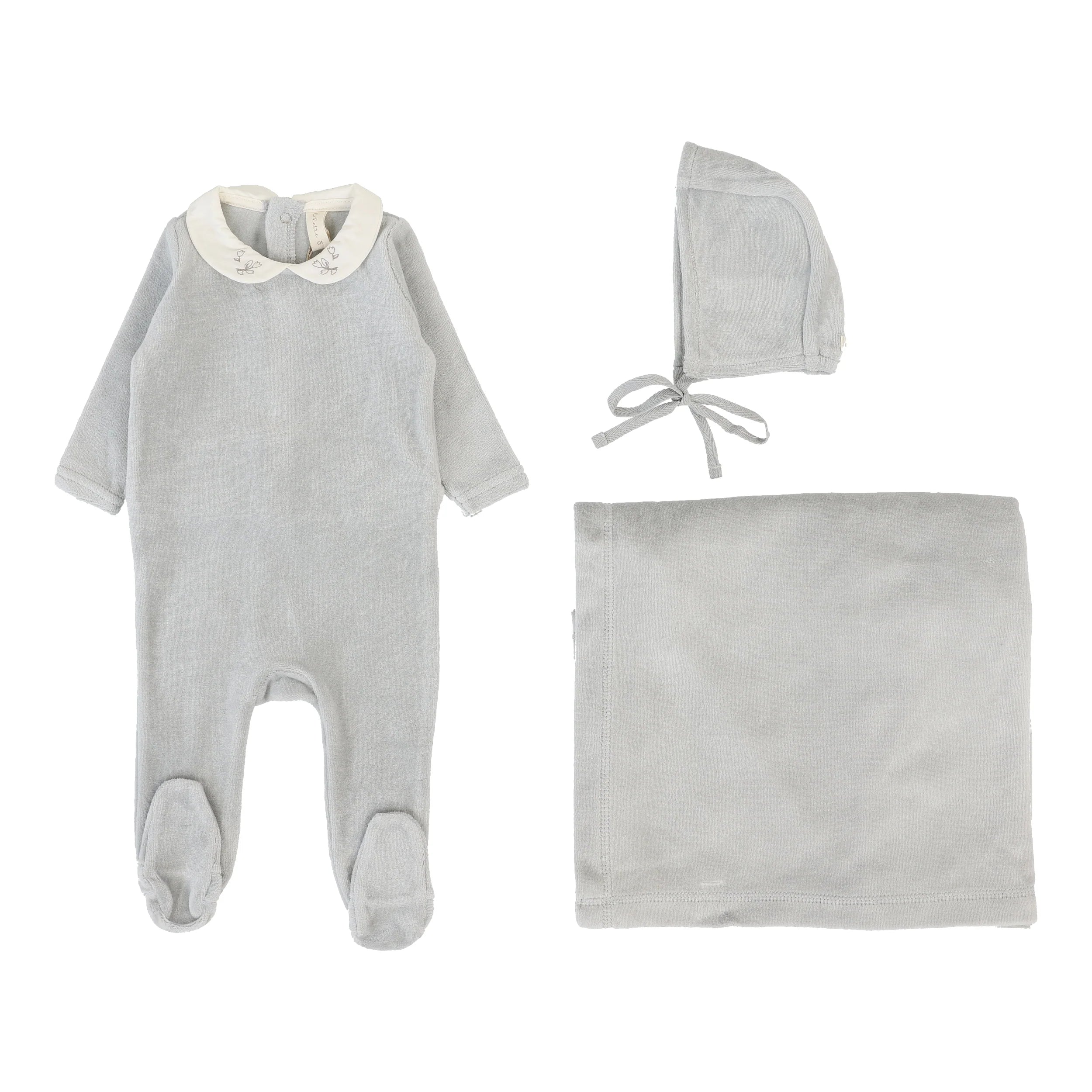 Lilette Velour Collar Layette Set