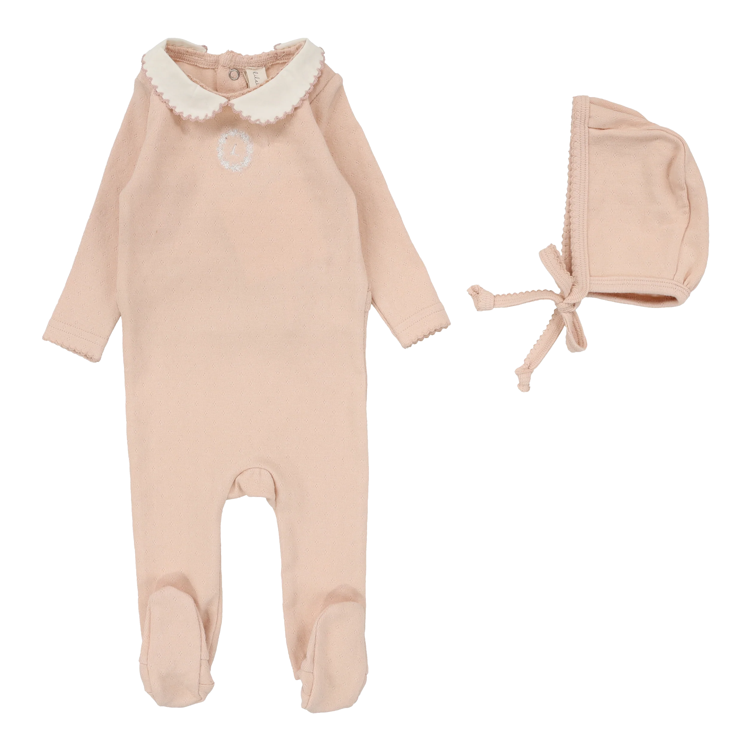 Lilette Emblem Embroidered Footie & Bonnet