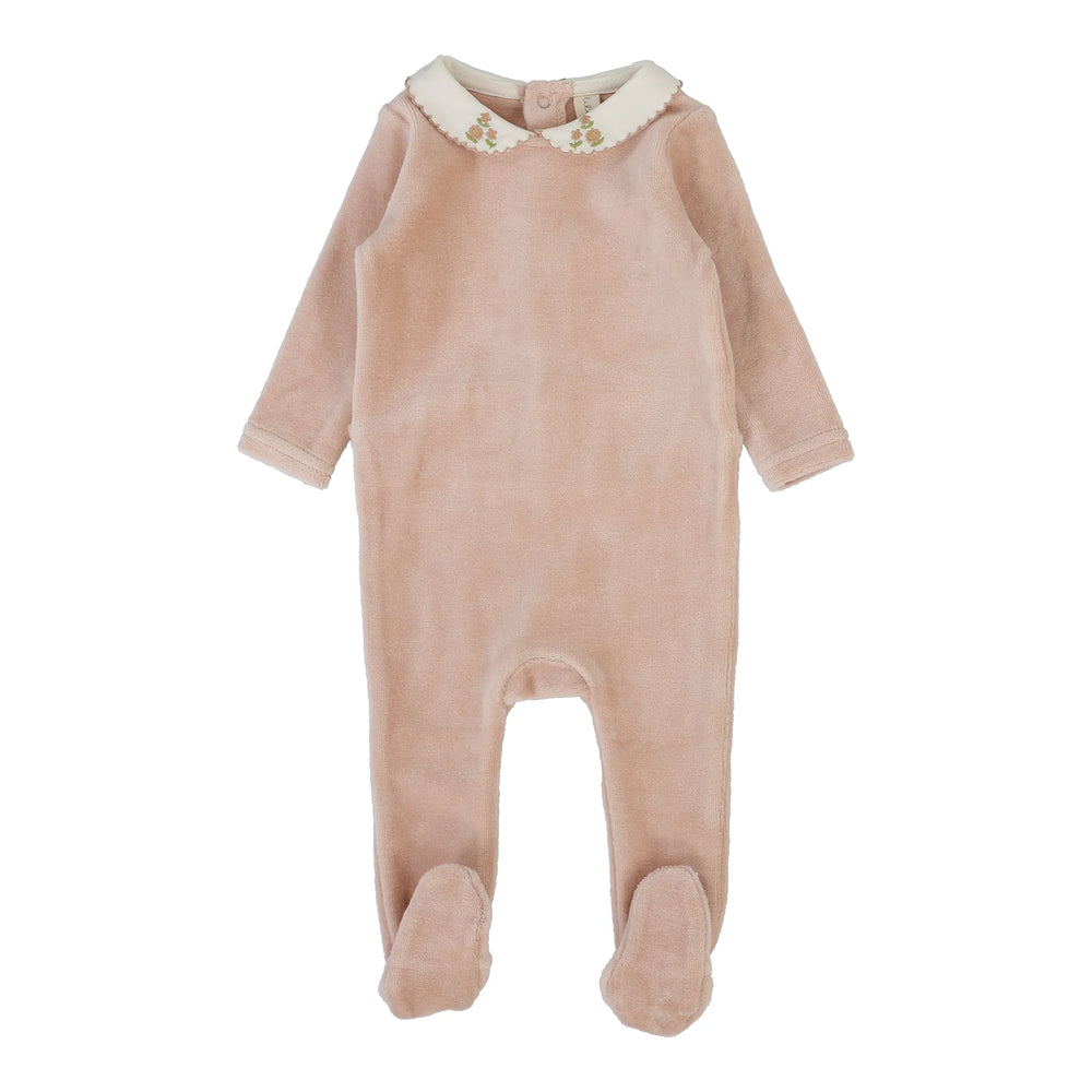 Lilette Velour Collar Footie