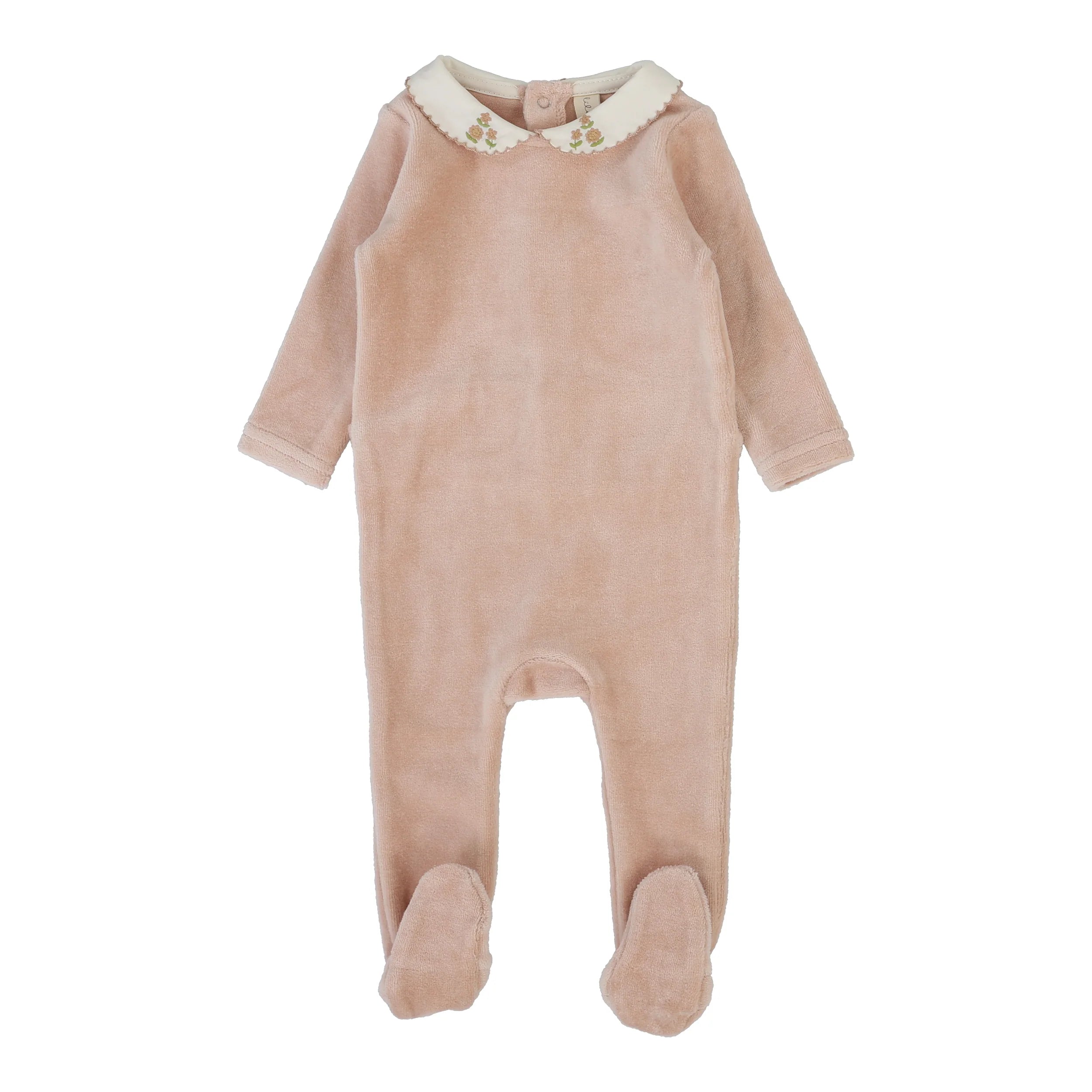 Lilette Velour Collar Footie