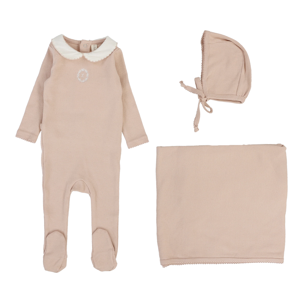 Pre-Order Lilette Emblem Embroidered Layette Set