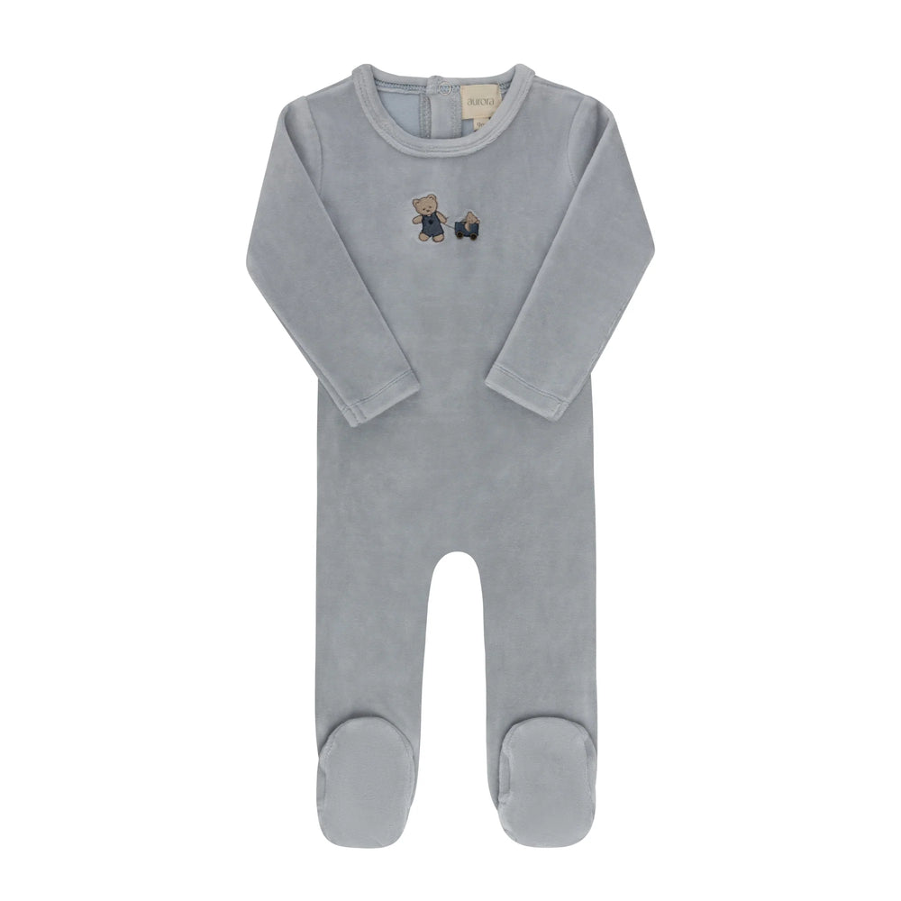 Ely's & Co Embroidered Bear Footie