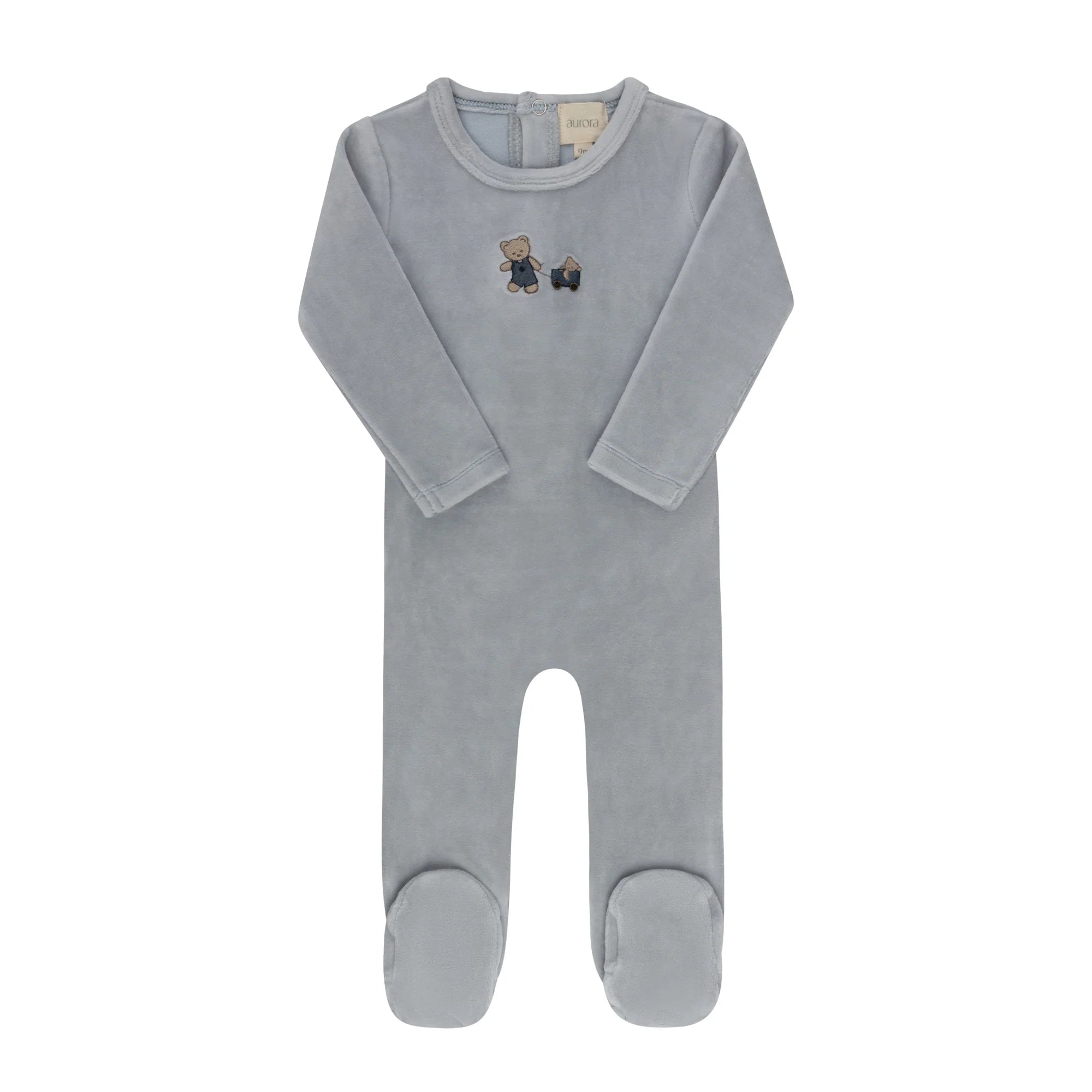 Ely's & Co Embroidered Bear Footie