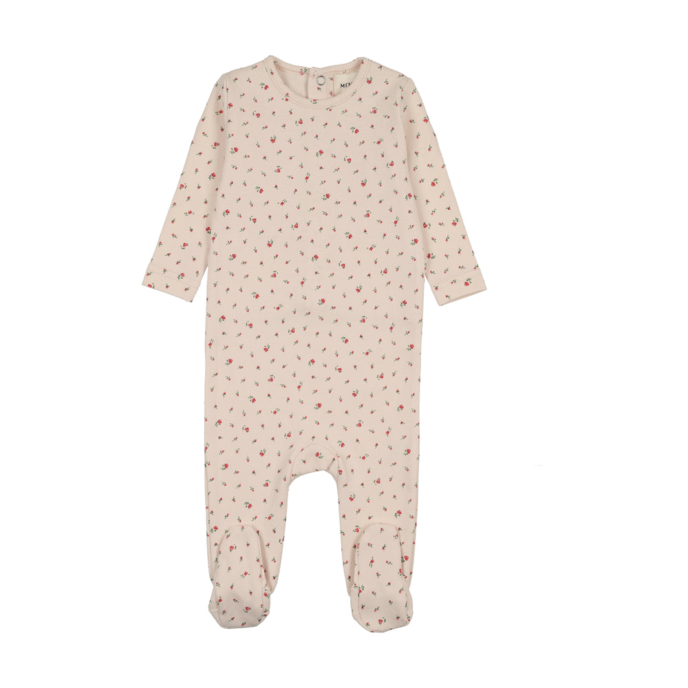 Mema Knits Floral Print Snap Back Footie