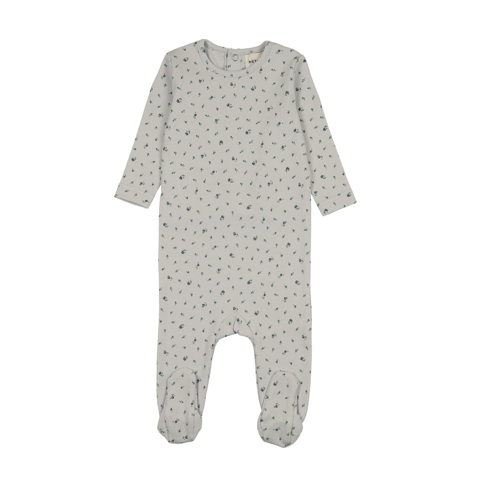 Mema Knits Floral Print Snap Back Footie