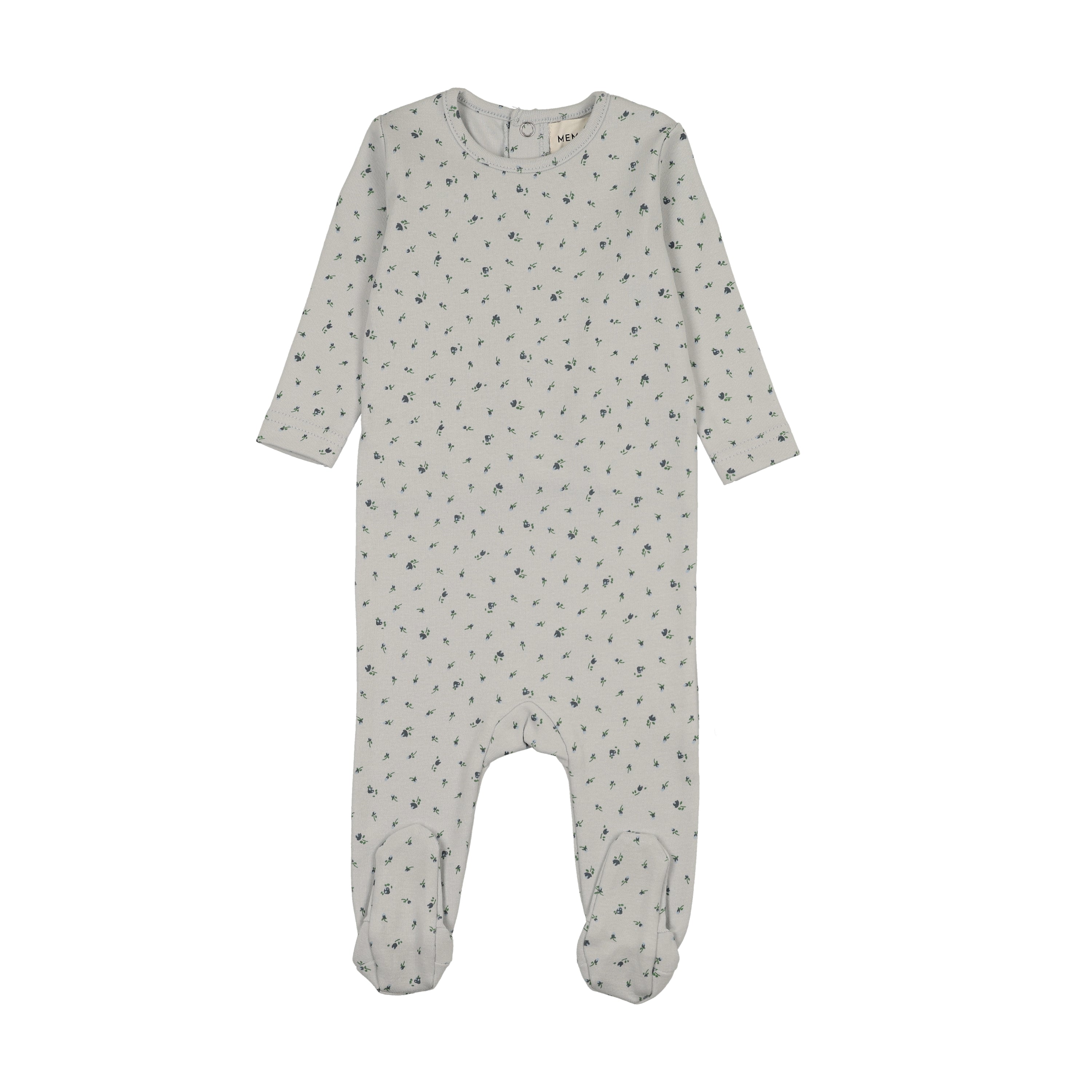 Mema Knits Floral Print Snap Back Footie