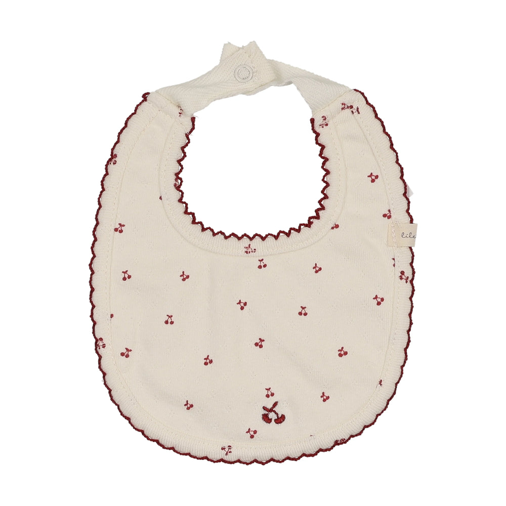 Pre-Order Lilette Cherry Pointelle Bib