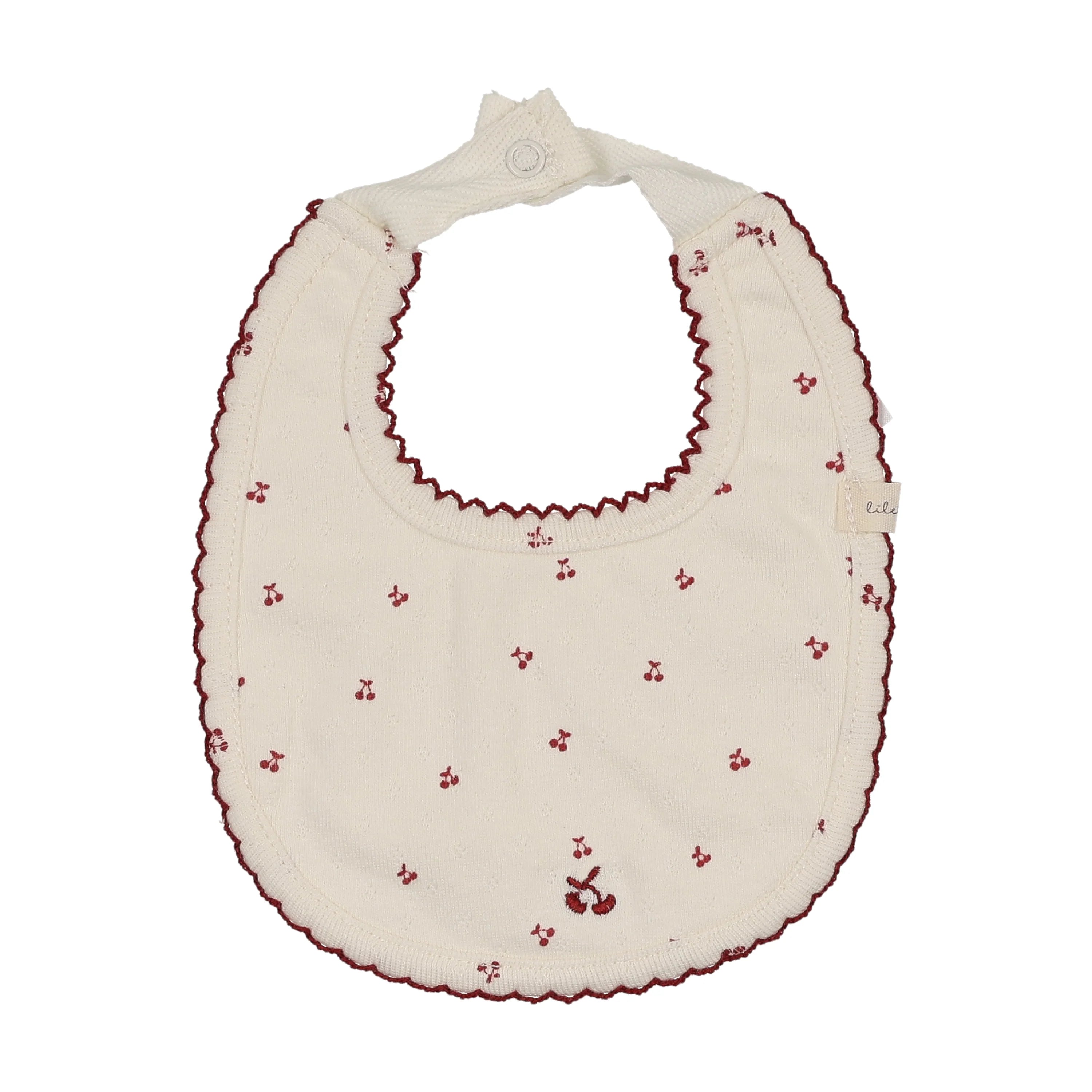Lilette Cherry Pointelle Bib